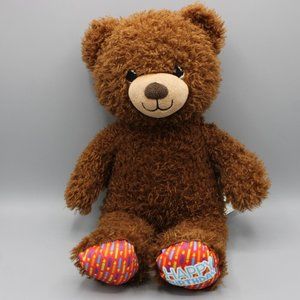 Build-A-Bear Happy Birthday Feet 16" Plush Stuffed Animal Dark Brown Bear